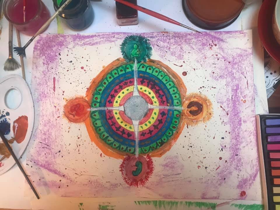 Peinture Mandala (réalisation personnelle Damien Colace 2021)